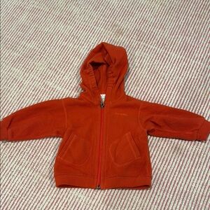 BabyPatagonia hooded Fleece Jacket - Red (rust color)